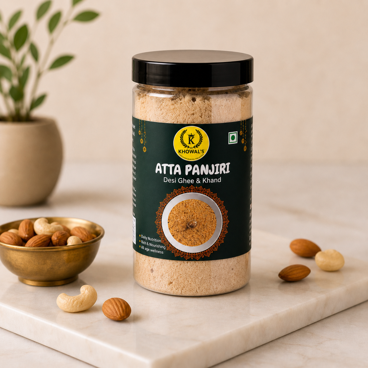 Atta Panjiri with Desi Ghee & Khand | Traditional Homemade Dry Fruit Mix | 380g