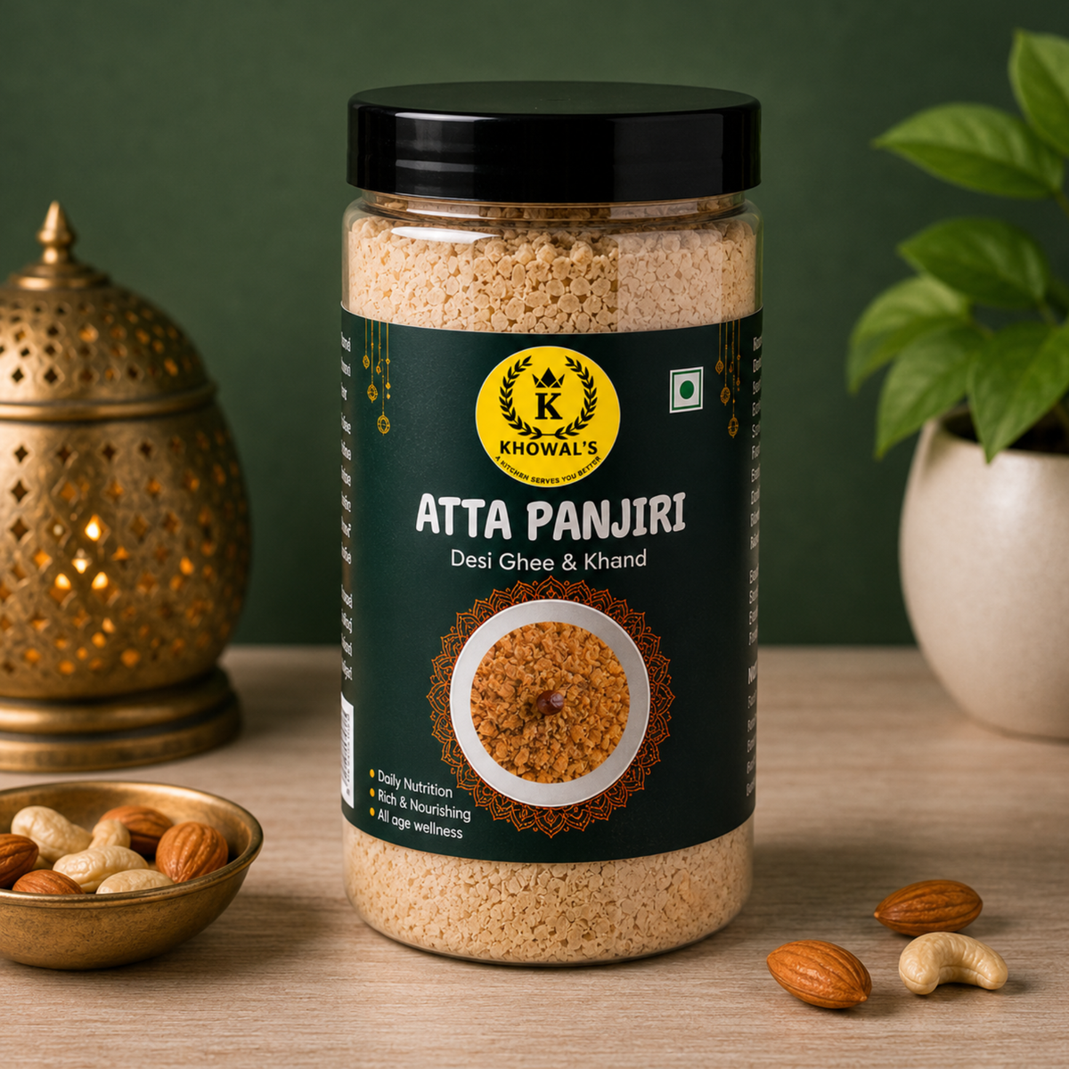 Atta Panjiri with Desi Ghee & Khand | Traditional Homemade Dry Fruit Mix | 380g