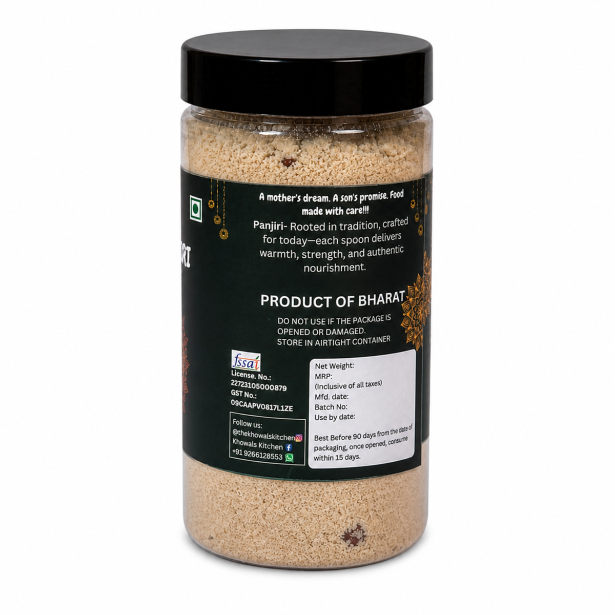 Atta Panjiri with Desi Ghee & Khand | Traditional Homemade Dry Fruit Mix | 380g