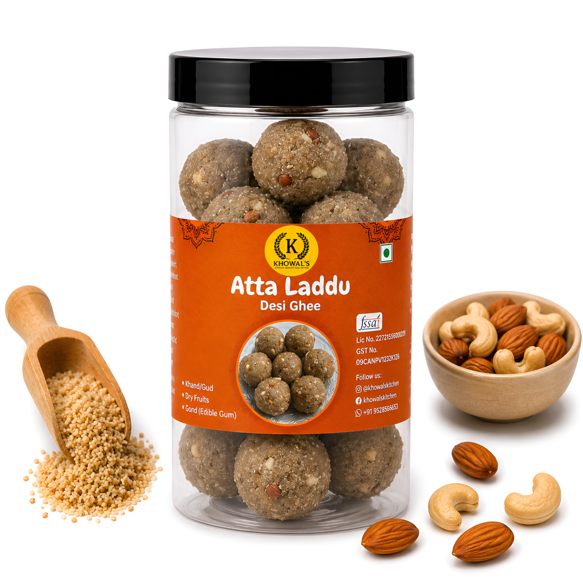 Atta Laddu Desi Ghee | Traditional Homemade Wheat Laddu | Indian Sweet Snack | 400g