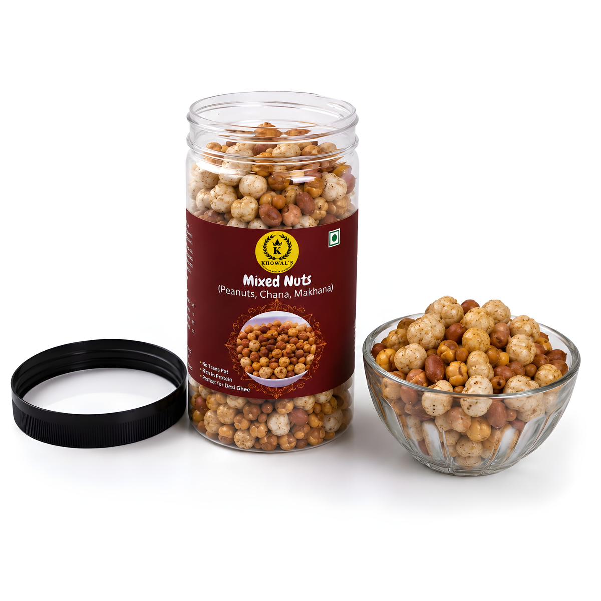 Desi Ghee Roasted Mixed Nuts | Makhana, Peanuts & Roasted Chana Snack |  250g