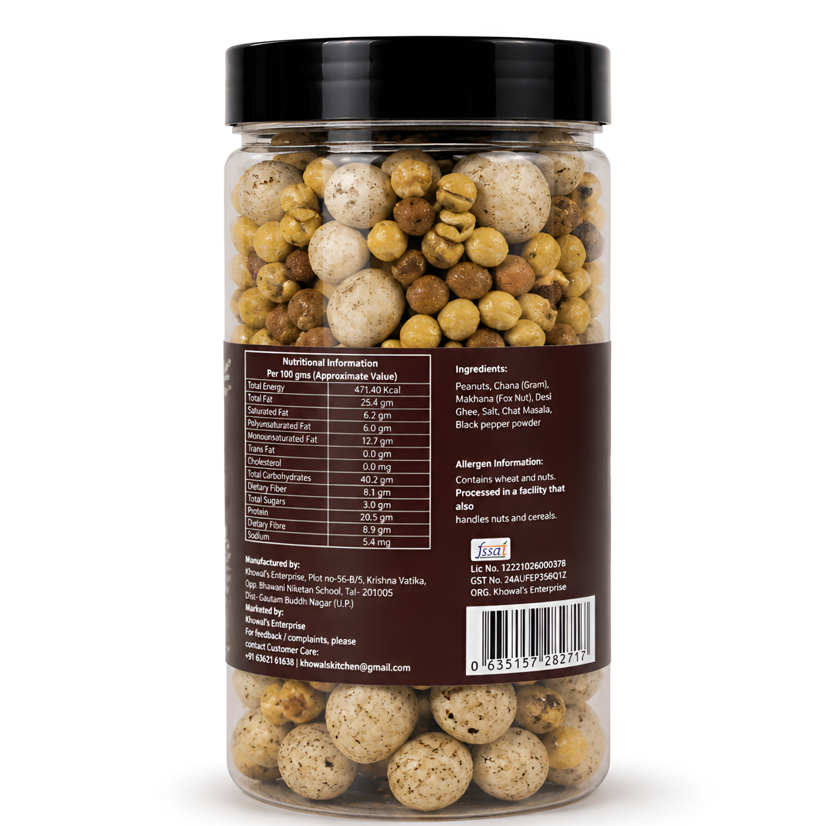 Desi Ghee Roasted Mixed Nuts | Makhana, Peanuts & Roasted Chana Snack |  250g