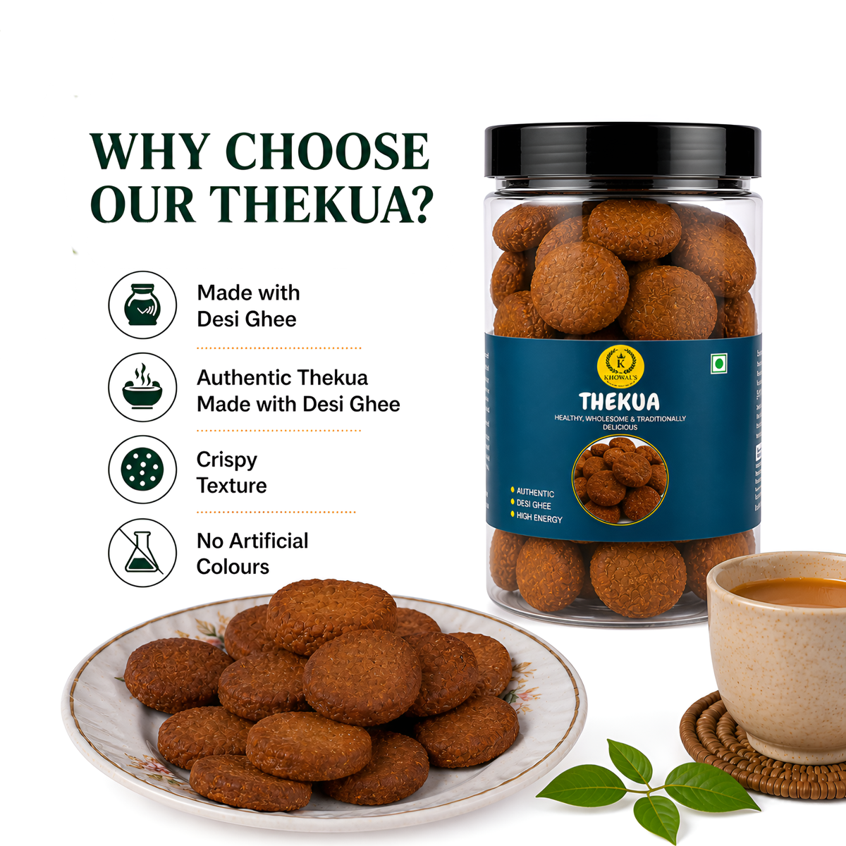 Desi Ghee Thekua | Traditional Bihar Jaggery Snack | Homemade Tea-Time Sweet | 380g